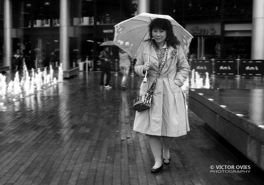 London In The Rain - Woman